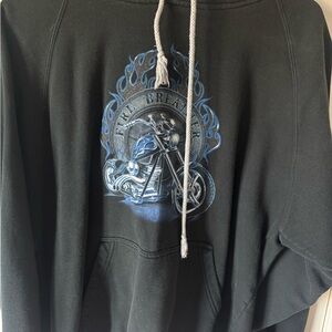 Men's Black Motorcycle Graphic Sweater
